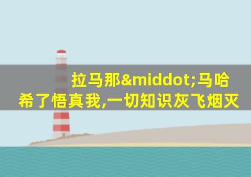 拉马那·马哈希了悟真我,一切知识灰飞烟灭